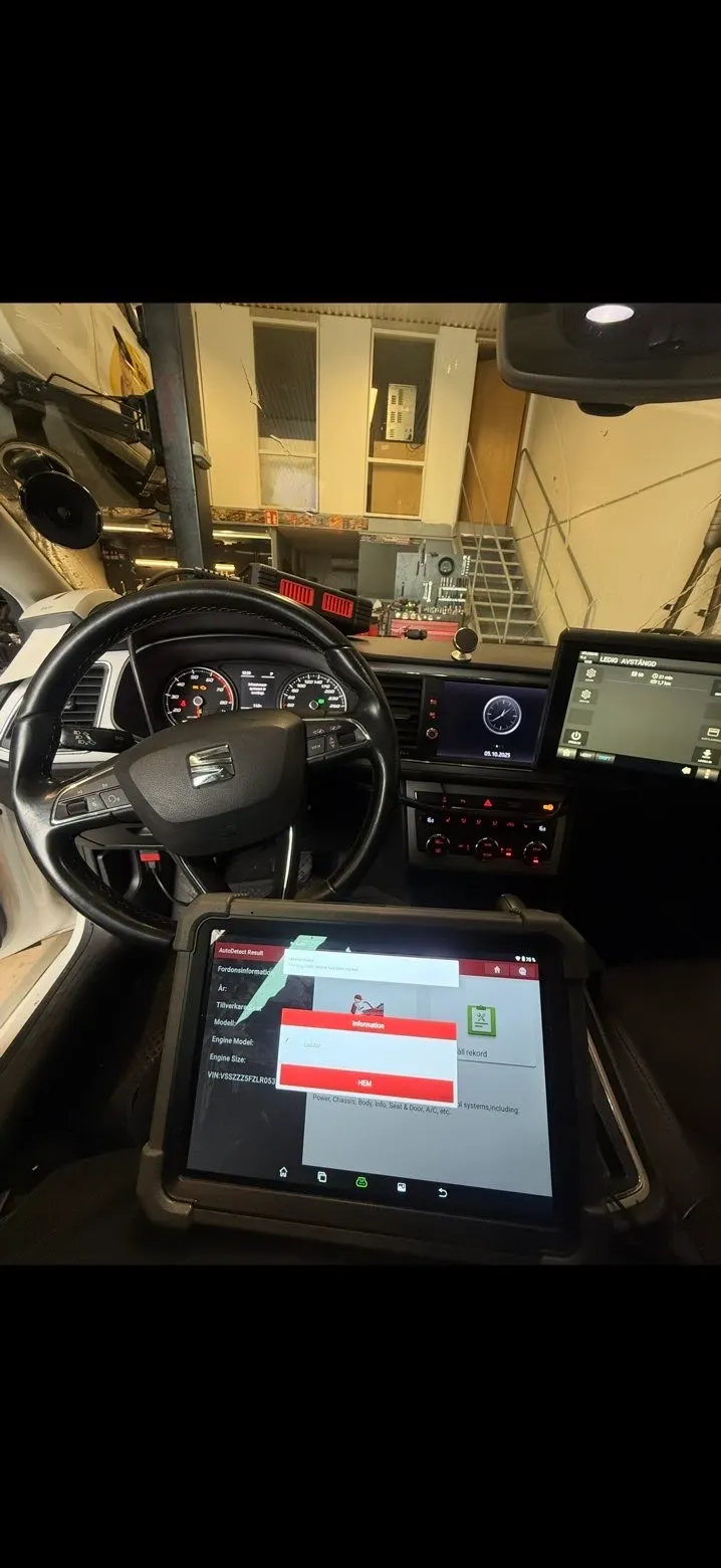 Felsökning med diagnosdator kopplad till bilen
